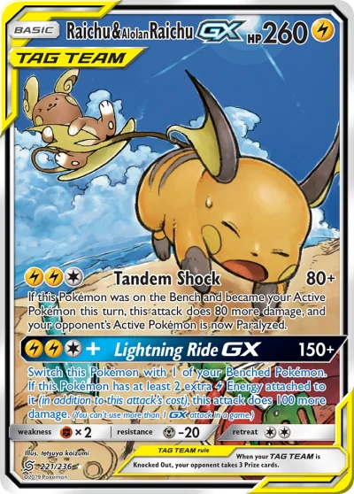 Raichu & Alolan Raichu-GX #221