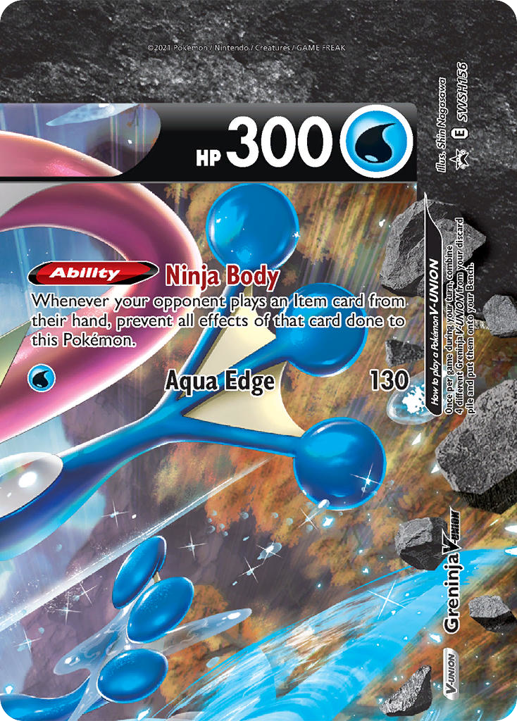 greninja v pokemon card price Pokemon SWSH: Sword & Shield Promo Cards Greninja V-UNION [Set of 4] Holofoil / Damaged