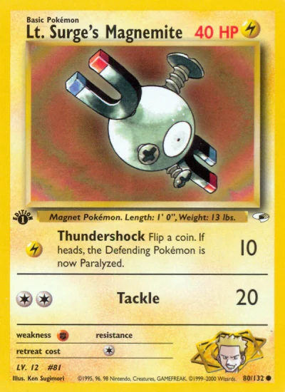 Lt. Surge's Magnemite #80