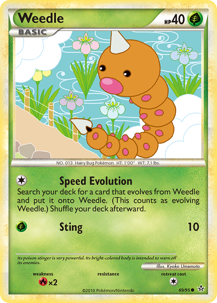 rare weedle card Pokmon #13 TV Animation Blue Logo 1st Print ENG L015952 AGS Collectibles Weakness Fire 2 Retreat Cost Weedle $2.04 HSUnleashed